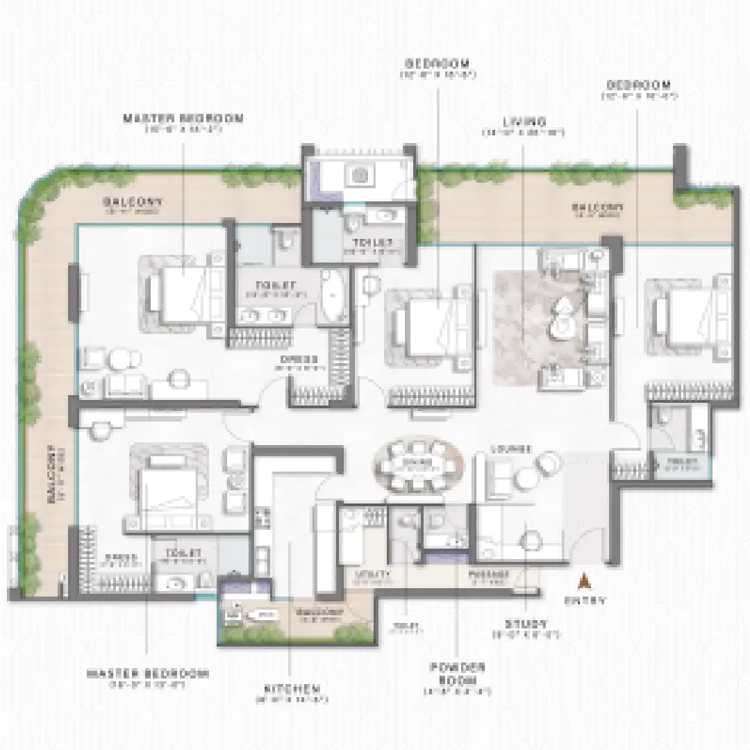 m3m altitude floor plan type 1