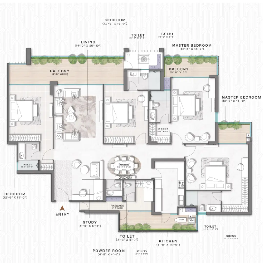 m3m altitude floor plan type 2